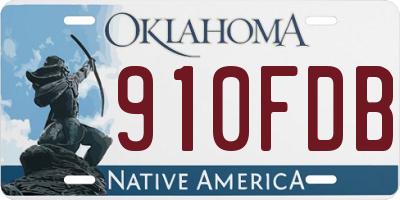 OK license plate 910FDB