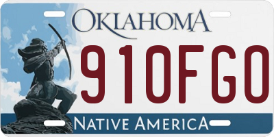 OK license plate 910FGO