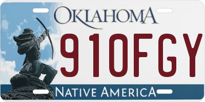 OK license plate 910FGY