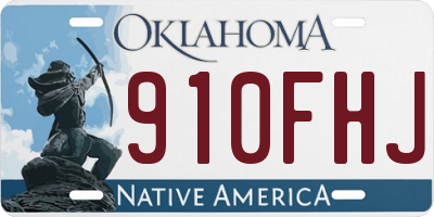 OK license plate 910FHJ