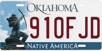 OK license plate 910FJD