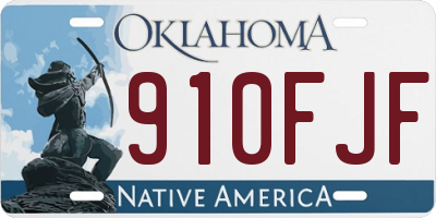 OK license plate 910FJF