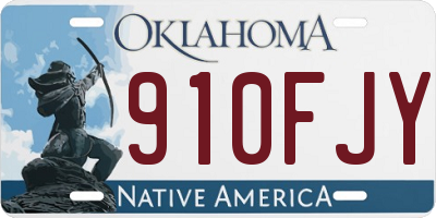 OK license plate 910FJY
