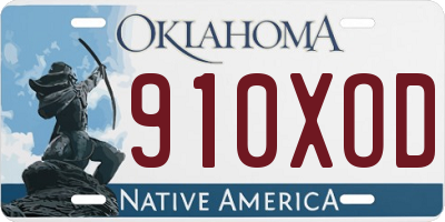 OK license plate 910XOD