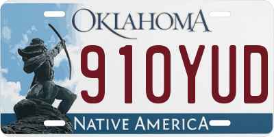 OK license plate 910YUD