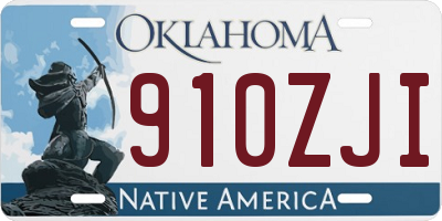 OK license plate 910ZJI