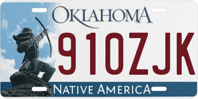 OK license plate 910ZJK