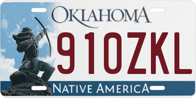 OK license plate 910ZKL