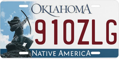 OK license plate 910ZLG
