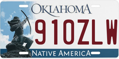 OK license plate 910ZLW