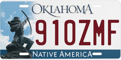 OK license plate 910ZMF