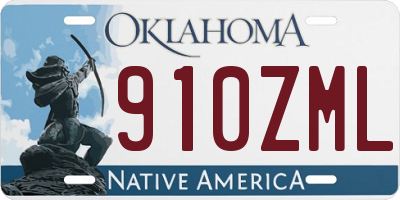 OK license plate 910ZML