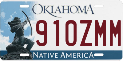OK license plate 910ZMM