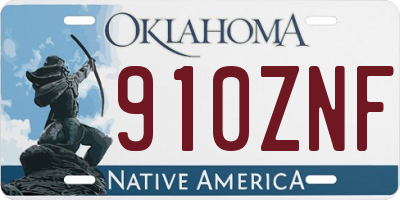 OK license plate 910ZNF