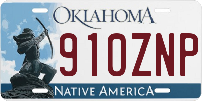 OK license plate 910ZNP