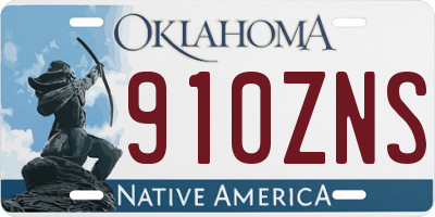 OK license plate 910ZNS