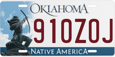 OK license plate 910ZOJ