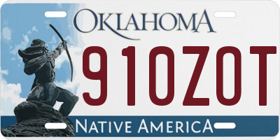 OK license plate 910ZOT