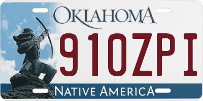 OK license plate 910ZPI