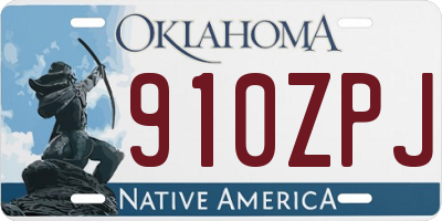 OK license plate 910ZPJ