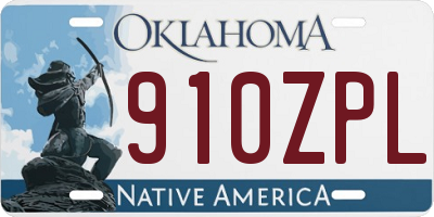 OK license plate 910ZPL