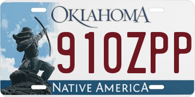 OK license plate 910ZPP