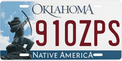 OK license plate 910ZPS