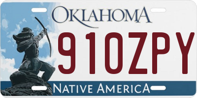 OK license plate 910ZPY