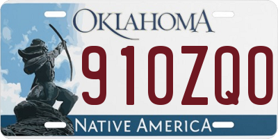 OK license plate 910ZQO