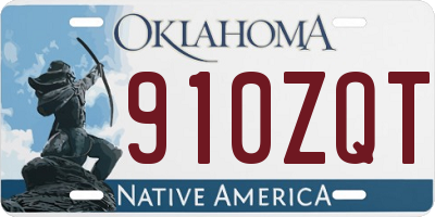OK license plate 910ZQT