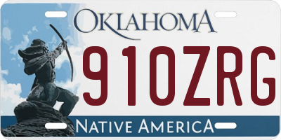 OK license plate 910ZRG