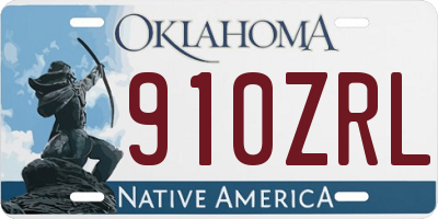 OK license plate 910ZRL