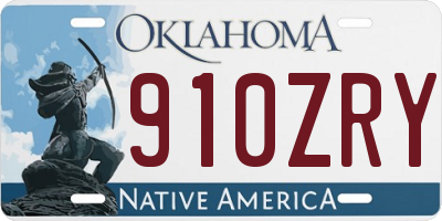 OK license plate 910ZRY