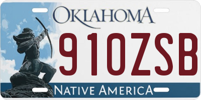 OK license plate 910ZSB
