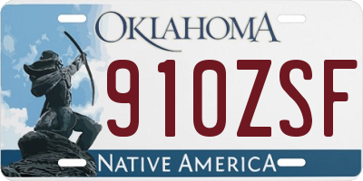 OK license plate 910ZSF