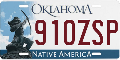 OK license plate 910ZSP