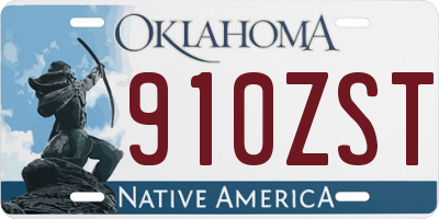 OK license plate 910ZST