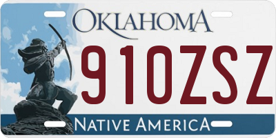 OK license plate 910ZSZ