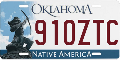 OK license plate 910ZTC