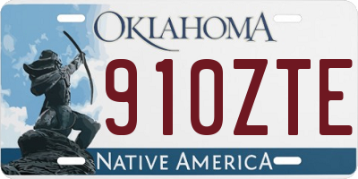 OK license plate 910ZTE