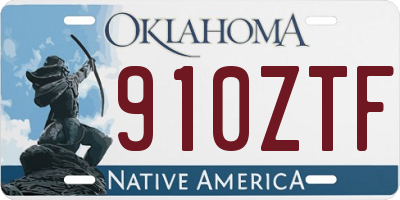 OK license plate 910ZTF
