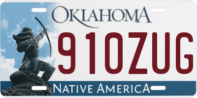 OK license plate 910ZUG