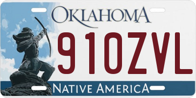 OK license plate 910ZVL