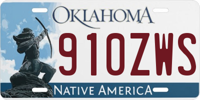 OK license plate 910ZWS