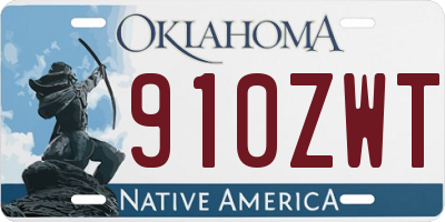 OK license plate 910ZWT