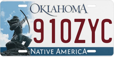 OK license plate 910ZYC