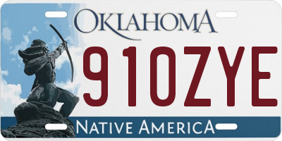 OK license plate 910ZYE