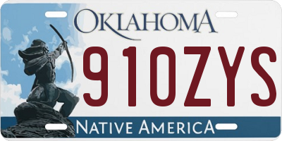 OK license plate 910ZYS