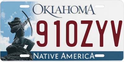 OK license plate 910ZYV