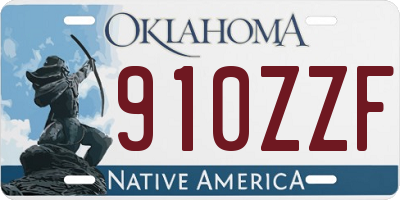 OK license plate 910ZZF